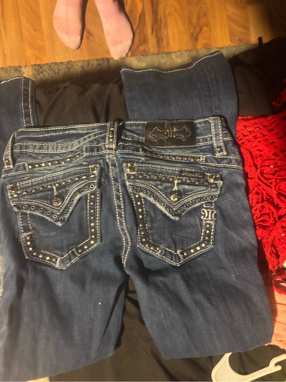 Miss Me Dark Wash Studded Boot Cut Jeans